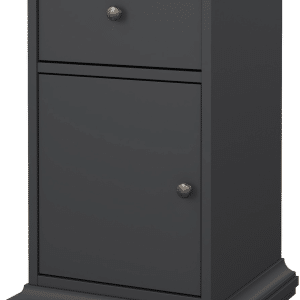 Sengebord Vesterholm Nora natbord, mat grå, FSC-certificeret træ, 1 låge & 1 skuffe, H70ÃB44ÃD40 cm